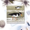 Oystercatchers Card - seaside, birthday, Fathers Day