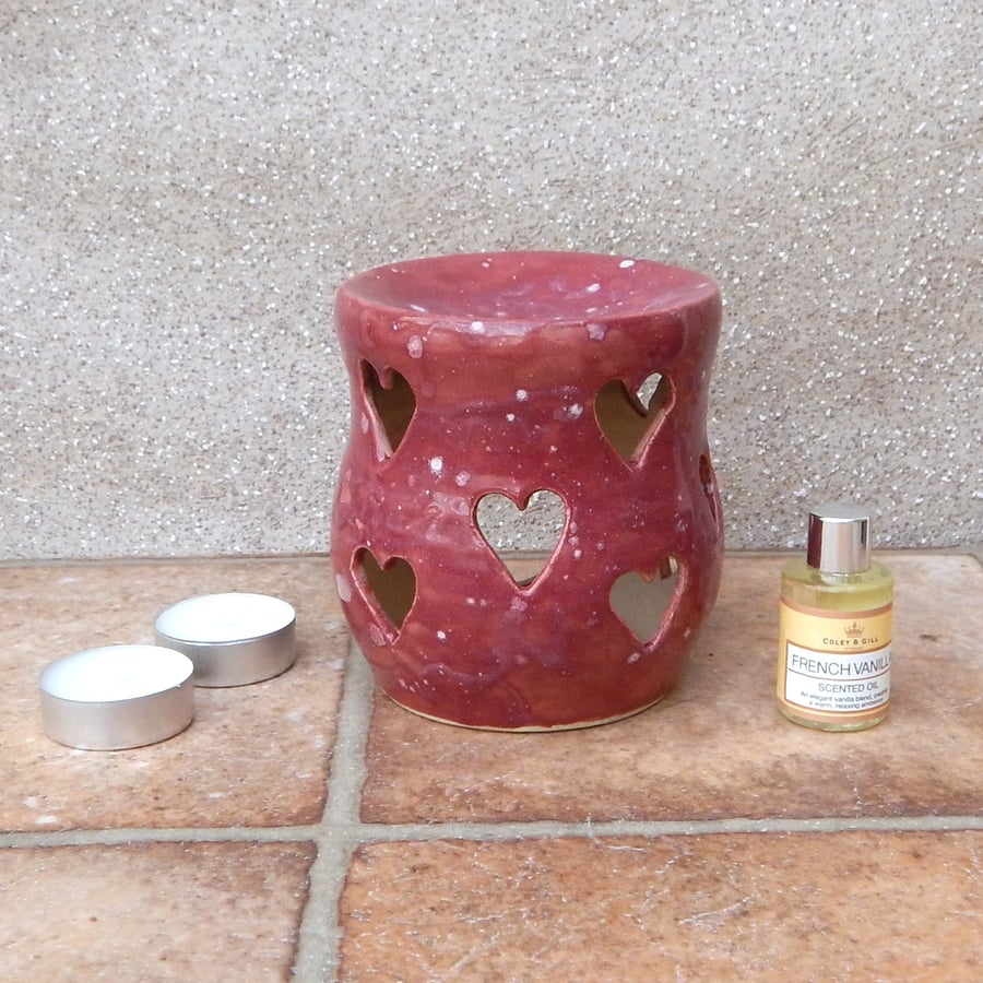 Oil burner set scented oil tealight diffuser hand thrown stoneware ceramics