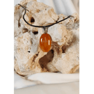 Carnelian Pendant on leather chain with Sterling Silver fittings