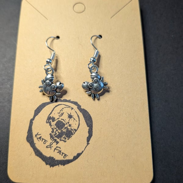 Crab Dangle Earrings - Handcrafted Quirky Jewellery