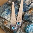  Swiss Blue Topaz silver drop earrings 