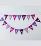 Felt Happy Birthday Bunting in Purple Tones: Reusable Party Banner - Image 3