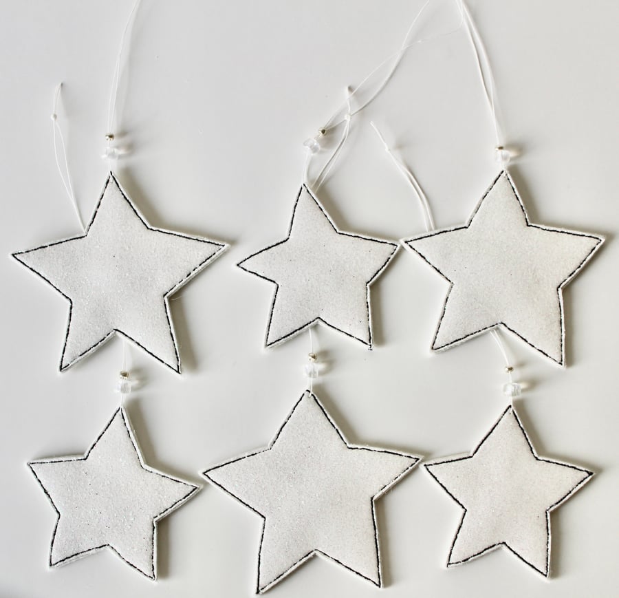 'Six Glitter Stars' - Hanging Decoration