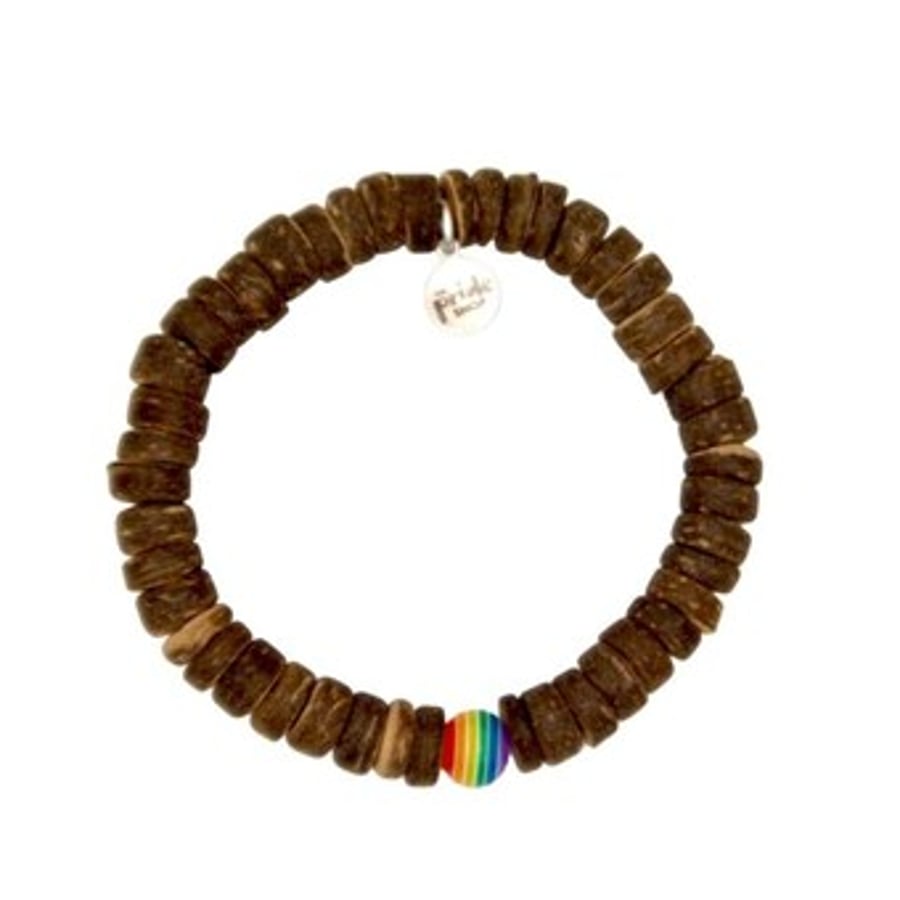 LGBTQ Gay Coconut and Resin Bead Handmade Bracelet