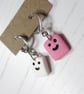 NEW pink and white marshmallow earrings LIMITED NUMBERS - Image 4