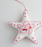 Wool Felt hand embroidered star shaped Christmas decorations - Image 2