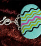 Sale  -  Turquoise Polymer Clay  Bracelet  - Gorgeous Snake ! - Image 1