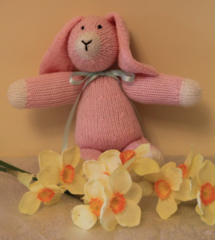 Hand Knitted Pink Wuffy Bunny