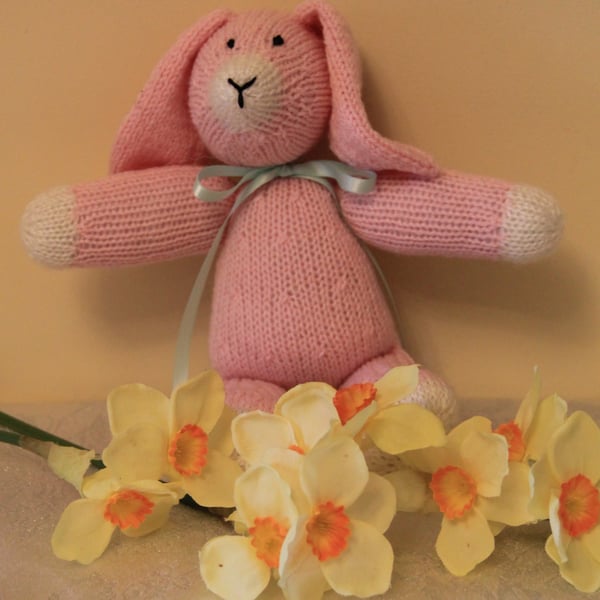 Hand Knitted Pink Wuffy Bunny