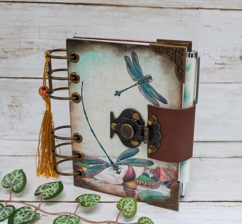 Dragongly Journal, A6 Ring binder, Hardback Refillable Notebook