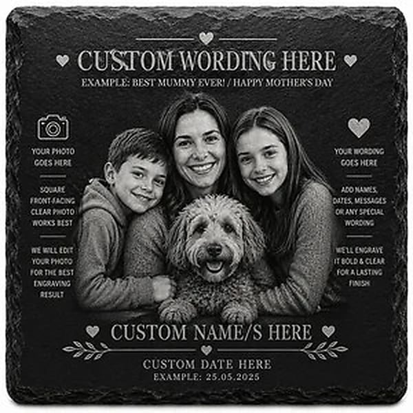 Personlized Photo's Engraving on Slate Coaster