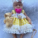 Reborn Full Platinum Silicone Baby Girl Doll with Dummy, Teddy Bear & Necklace 