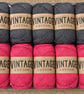 Vintage Cotton Yarn 80% Cotton Pink & Charcoal 10 Balls Knitting Crochet 1000g
