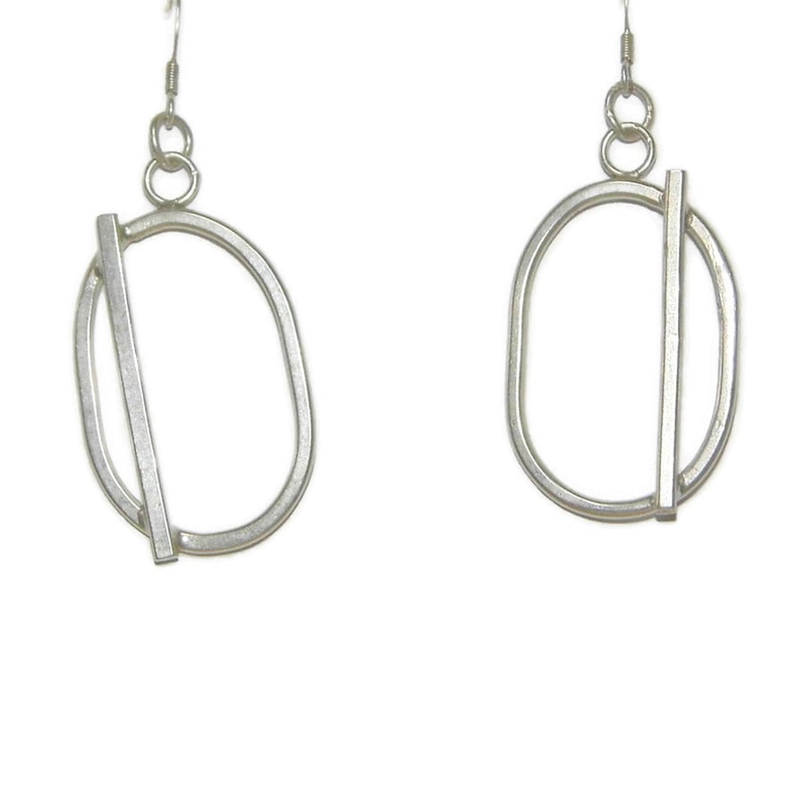 Sterling Silver Handmade Oval Hoop Earrings. Elegant & Timeless Design
