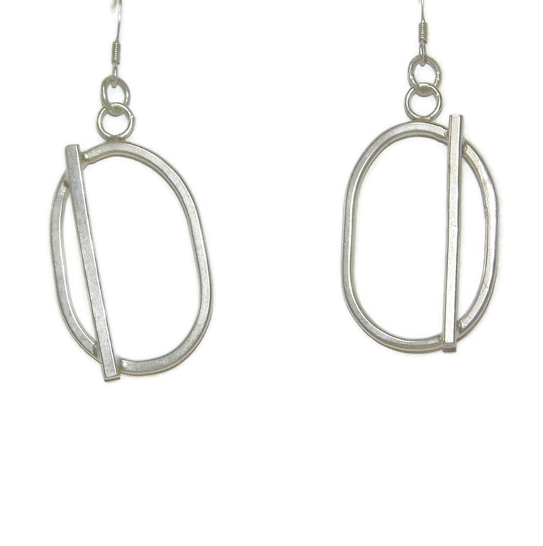 Sterling Silver Handmade Oval Hoop Earrings. Elegant & Timeless Design