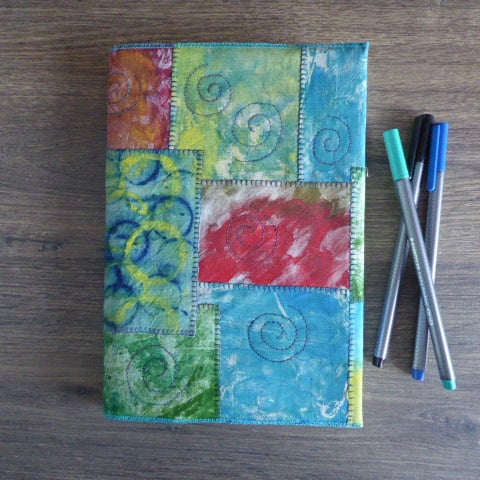 A5 SKETCHBOOK - Patchwork cover machine embroidery                              