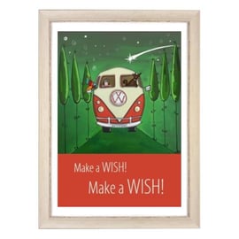 "Wish" print white frame