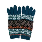 Hand knitted wool duck gloves, merino wool winter accessories fairisle gloves, 