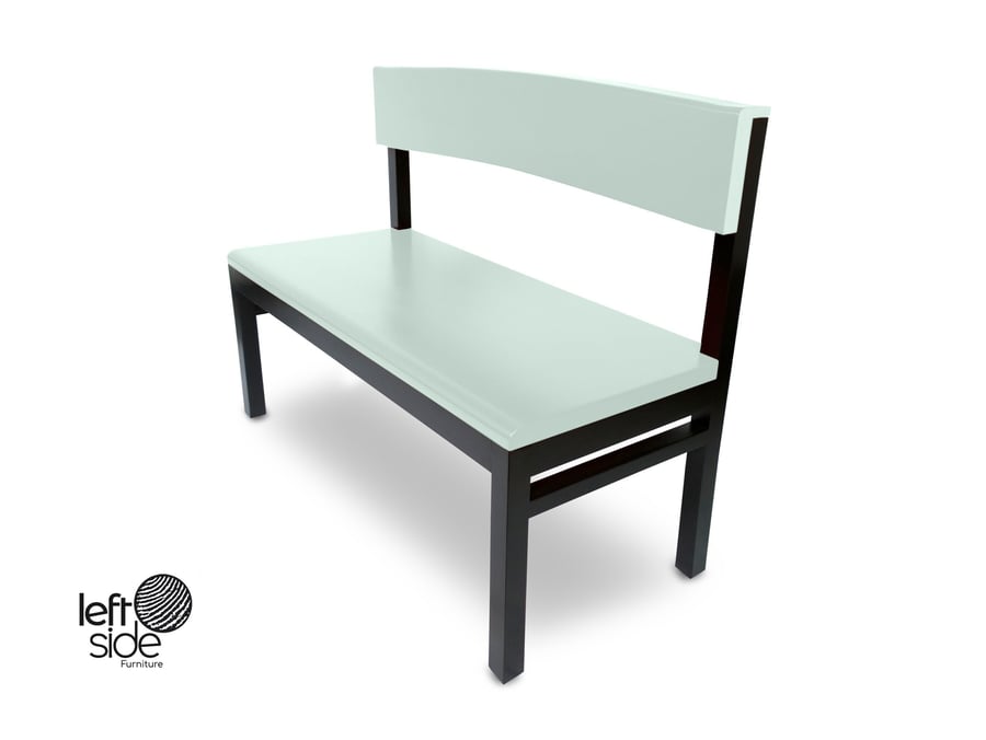 Colourful Wooden Bench Seat with Backrest, Small Hallway Bench        