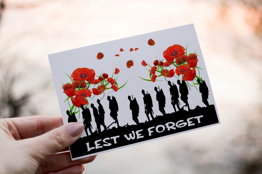 Lest We Forget Remembrance Day Card, Thank You For Your Service Card
