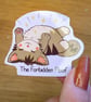 The Forbidden Floof Cat Sticker, Fluffy Tabby Belly Decal, Laptop Workspace - Image 3