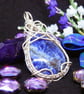 Silver Plated Wire Wrapped Necklace With Sodalite