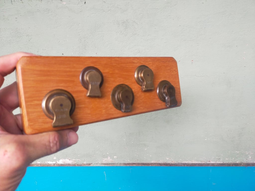 Vintage Tape Measure Key and Letter Rack 3