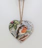 Robin Christmas decoration, clay hanging tree decoration, window decoration  - Image 1