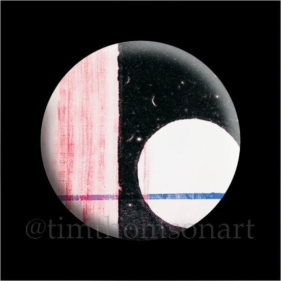 Original abstract monoprint, art inspired by poetry, as a button pin badge 25mm