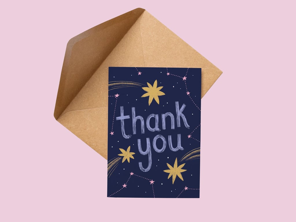 Galaxy Thank You Card: Sci-Fi Starry Greetings