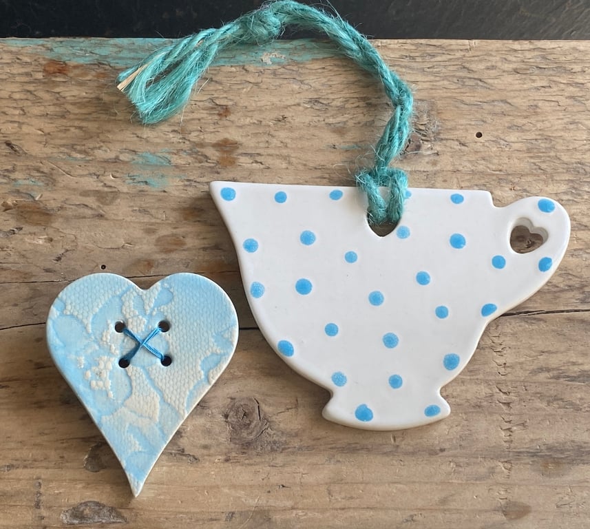 Sale Beautiful Bundles Including handmade Heart Hanging and Lace Heart Brooch