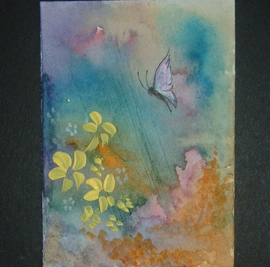 fantasy butterfly aceo art painting ref 335