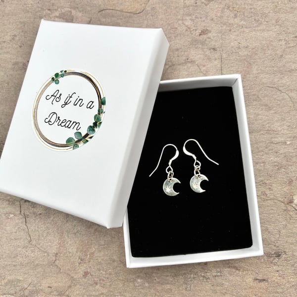 Elegant Crescent Moon Sterling Silver Earrings