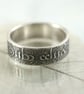 Elvish Silver Ring Band - The Road Goes Ever On - Elven Fantasy Script - Image 6