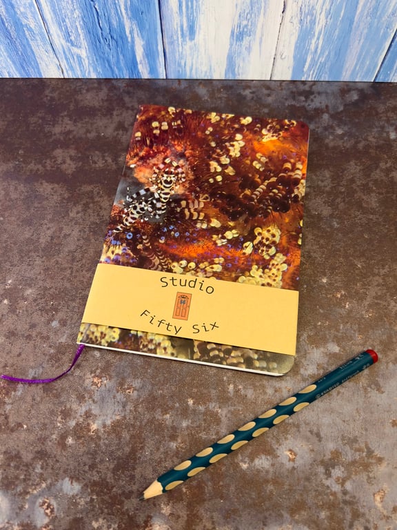 Notebook, Marine themed, A5 (ish), made from up-cycled and recycled materials.