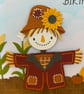 Handmade Scarecrow Birthday Card with papercraft stitching  - Image 2