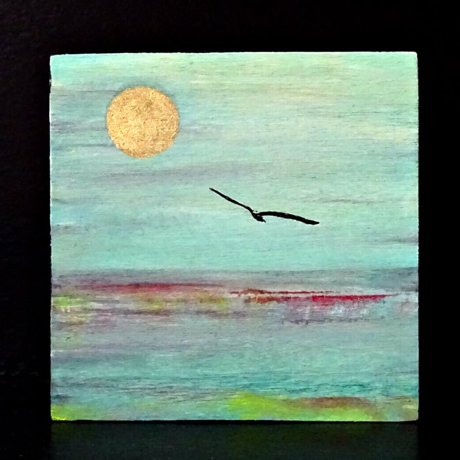 Original Seascape Painting - Moon - Scotland 