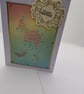 Hand Embossed Colourful Butterfly & Rose Birthday Card