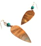 Turquoise and Copper Earrings, Boho Dangle Style, 7 year Anniversary Gift