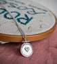 Sewing Hoop Necklace - Silver Embroidery Hoop Pendant - Gift for Sewing Lovers - Image 5