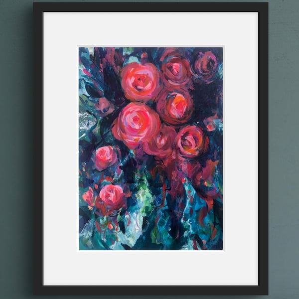 Tutti Frutti Art Print, Abstract Floral, A4 