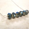 SALE! Blue Rondelle Style Glass Bead Necklace