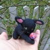 Black Cat - Needle felt cat - cat ornament -