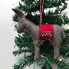 Hand Stitched Wool Felt Donkey Christmas Tree Decoration 