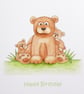 Daddy Bear with Cubs Birthday Card - Image 3