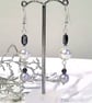 Freshwater Pearl, Shell Pearls & Heamotite Dangle Earrings Silver Plated - Image 4