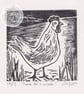 Time for a Walk - original, limited edition linocut.