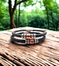 Best Dad Leather Bracelet with Hand Stamped Rings - Free Delivery - Image 1