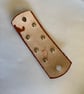 Dyed Brown Leather Hair Stick Barrette With 6 Green Gemstones - FREE SHIPPING - Image 5
