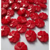 20 x 2-Hole Acrylic Buttons - Round - 14mm - Ridged Flower - Red 